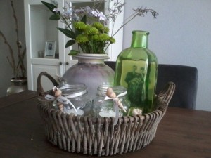 Mandje foto in fles